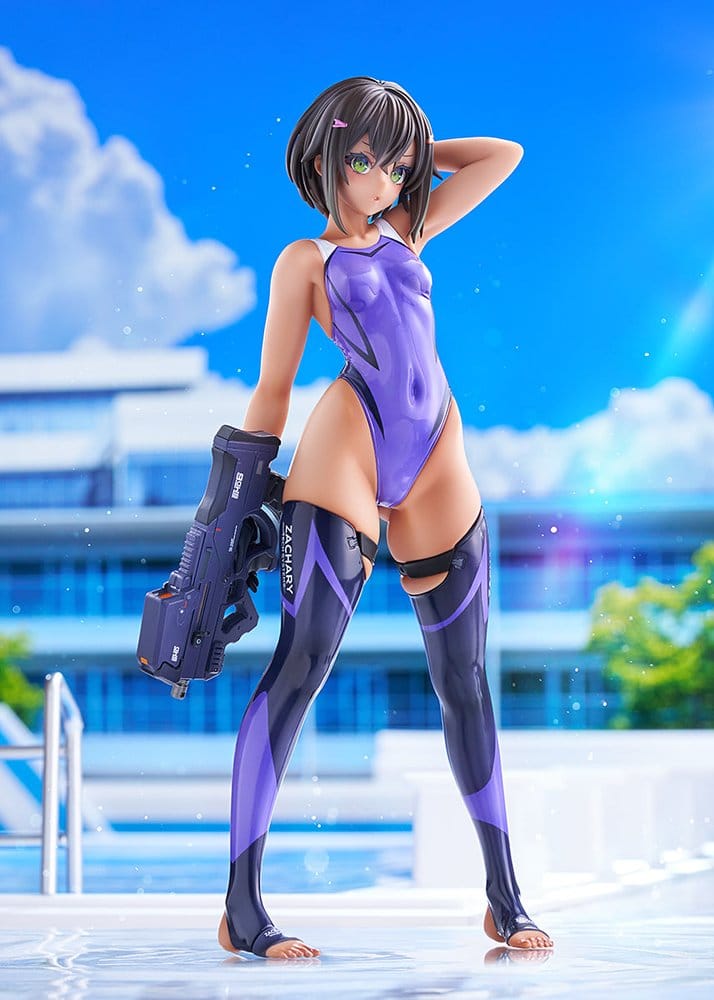 Arms Note PVC Figur 1/7 Buchou-chan of the Swimming Club Purple Swimsuit Ver. 22 cm