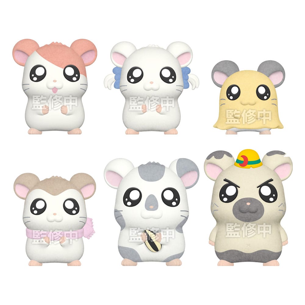 Hamtaro Minifiguren mit Beflockung 4 cm Display (8)