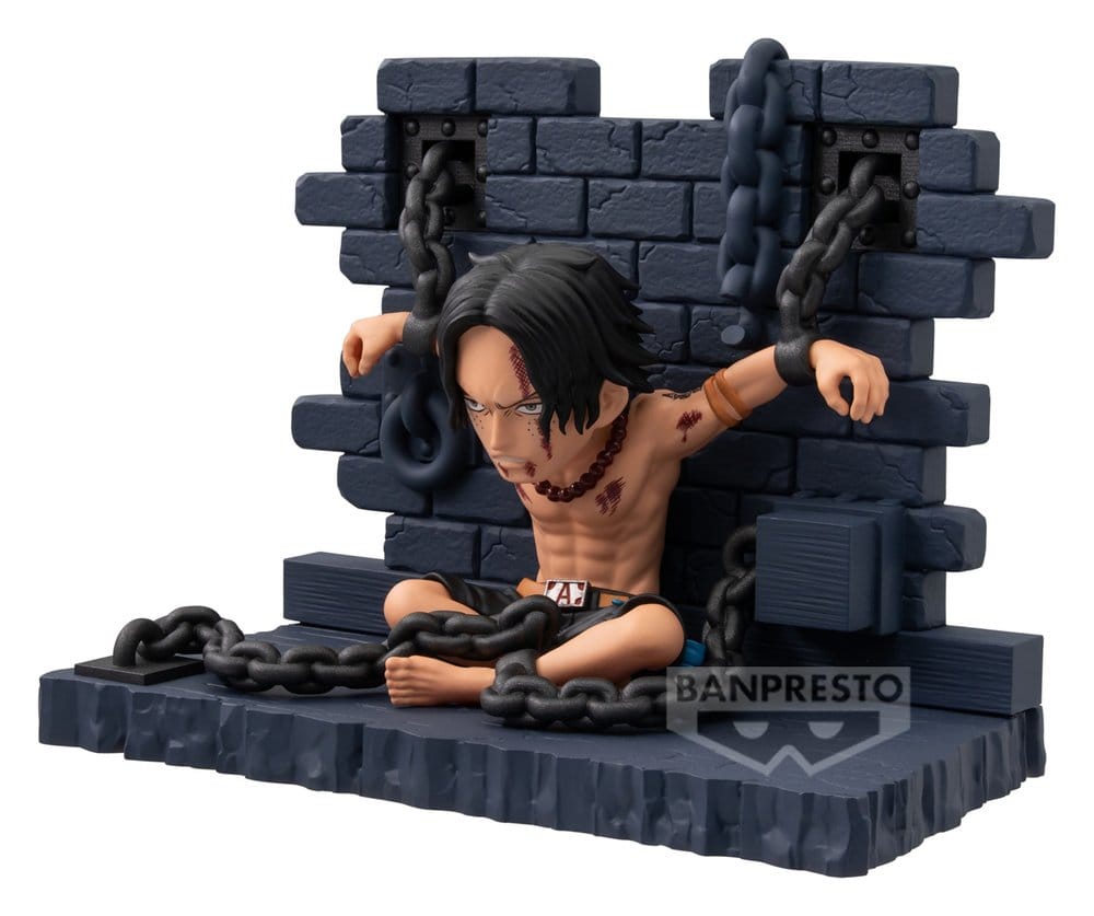 One Piece World Collectable Figure Minifigur Portgas D. Ace (Impel Down) 8 cm