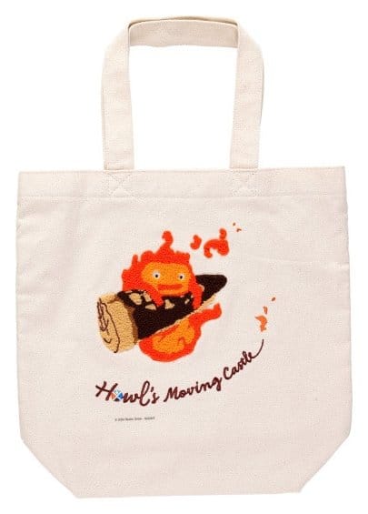Das wandelnde Schloss Tragetasche Embroidery Canvas Calcifer in a hurry