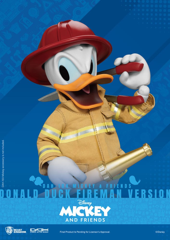 Mickey & Friends Dynamic 8ction Heroes Actionfigur 1/9 Donald Duck Fireman Ver. 24 cm