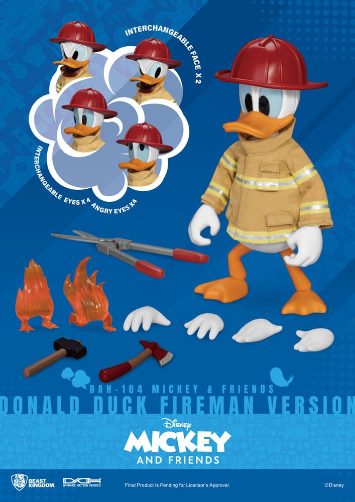 Mickey & Friends Dynamic 8ction Heroes Actionfigur 1/9 Donald Duck Fireman Ver. 24 cm