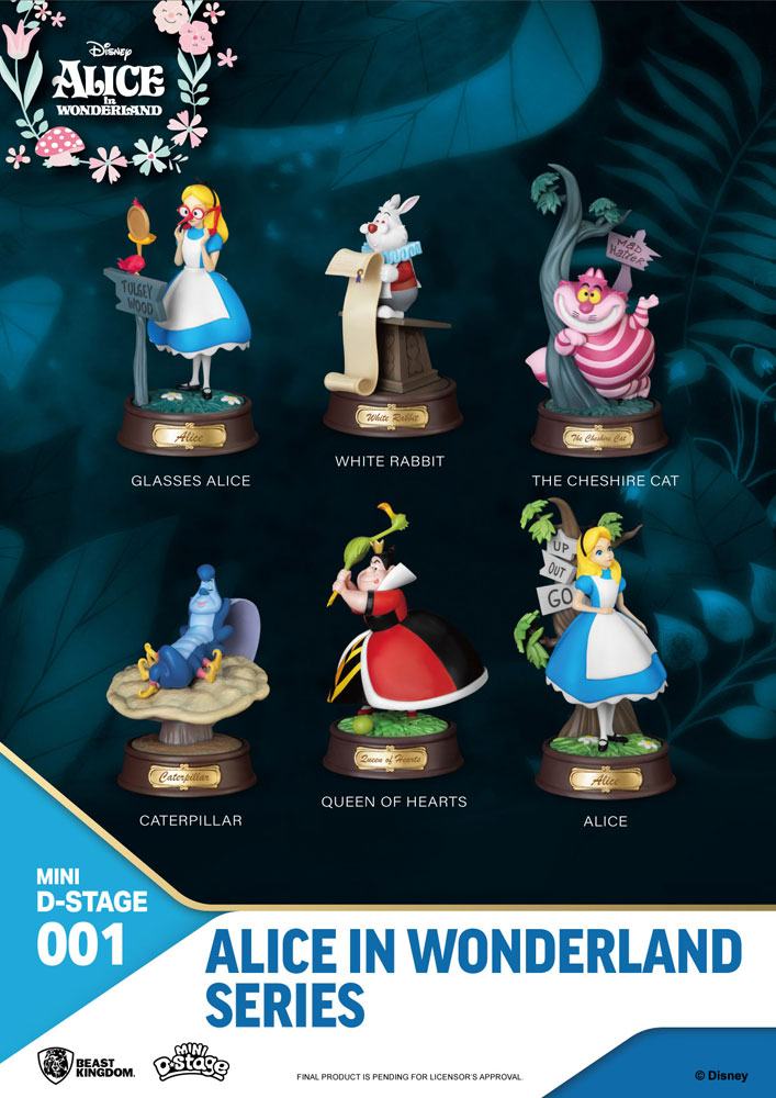 Alice im Wunderland Mini Diorama Stage Statuen 6-er Pack 10 cm
