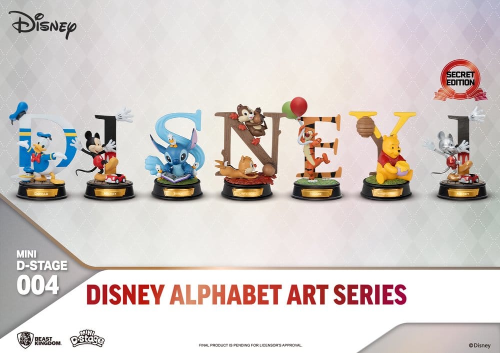 Disney Mini Diorama Stage Statuen 6-er Pack Alphabet Art 10 cm