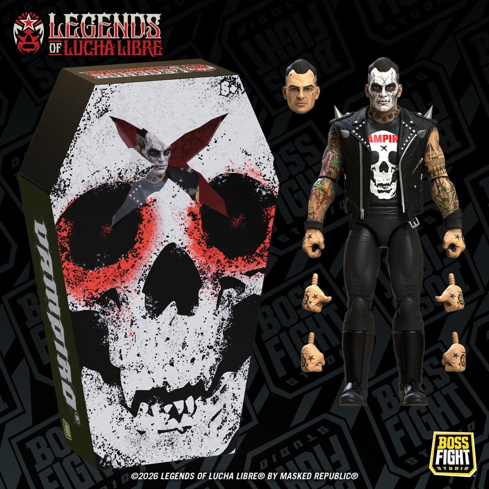 Legends of Lucha Libre Fanaticos Actionfigur Vampiro Coffin Box Resurrected 15 cm