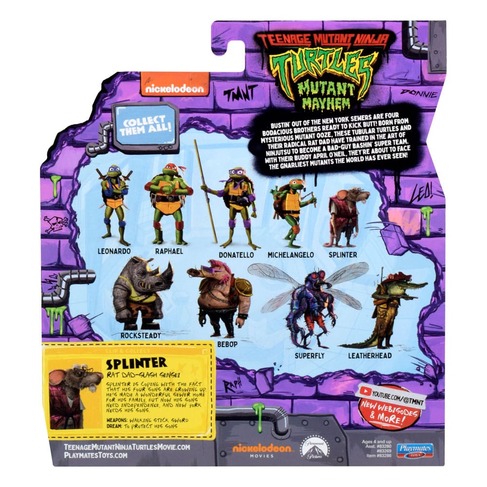 Teenage Mutant Ninja Turtles: Mutant Mayhem Actionfigur Splinter 10 cm