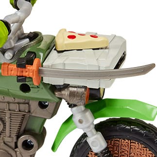 Teenage Mutant Ninja Turtles: Mutant Mayhem Drive N Kick Action Figur Leonardo & Motorrad 11 cm