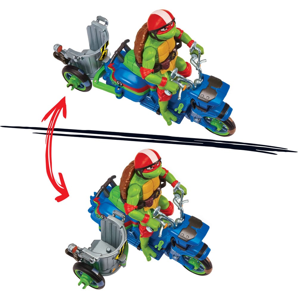 Teenage Mutant Ninja Turtles: Mutant Mayhem Action Figur Raphael & Scooter mit Seitenwagen 11 cm