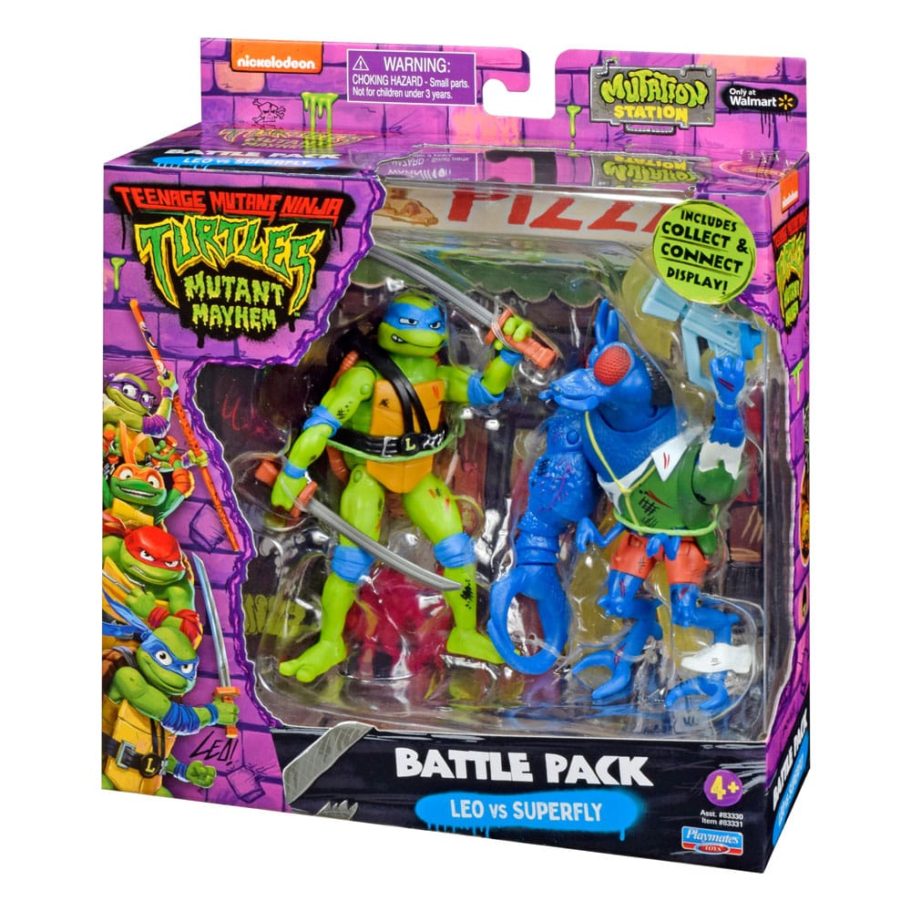 Teenage Mutant Ninja Turtles Actionfiguren Leonardo vs. Super Fly 11 cm