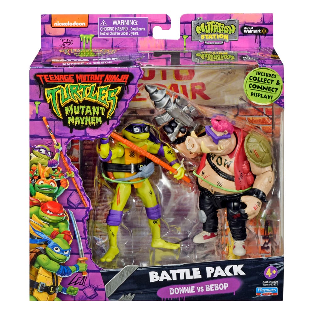 Teenage Mutant Ninja Turtles Actionfiguren Donatello vs. Bebop 11 cm