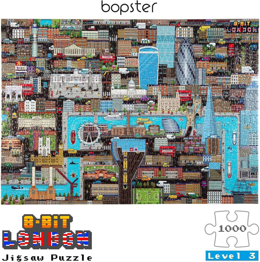 8-Bit Pixel Puzzle London Level 3 1000 Teile