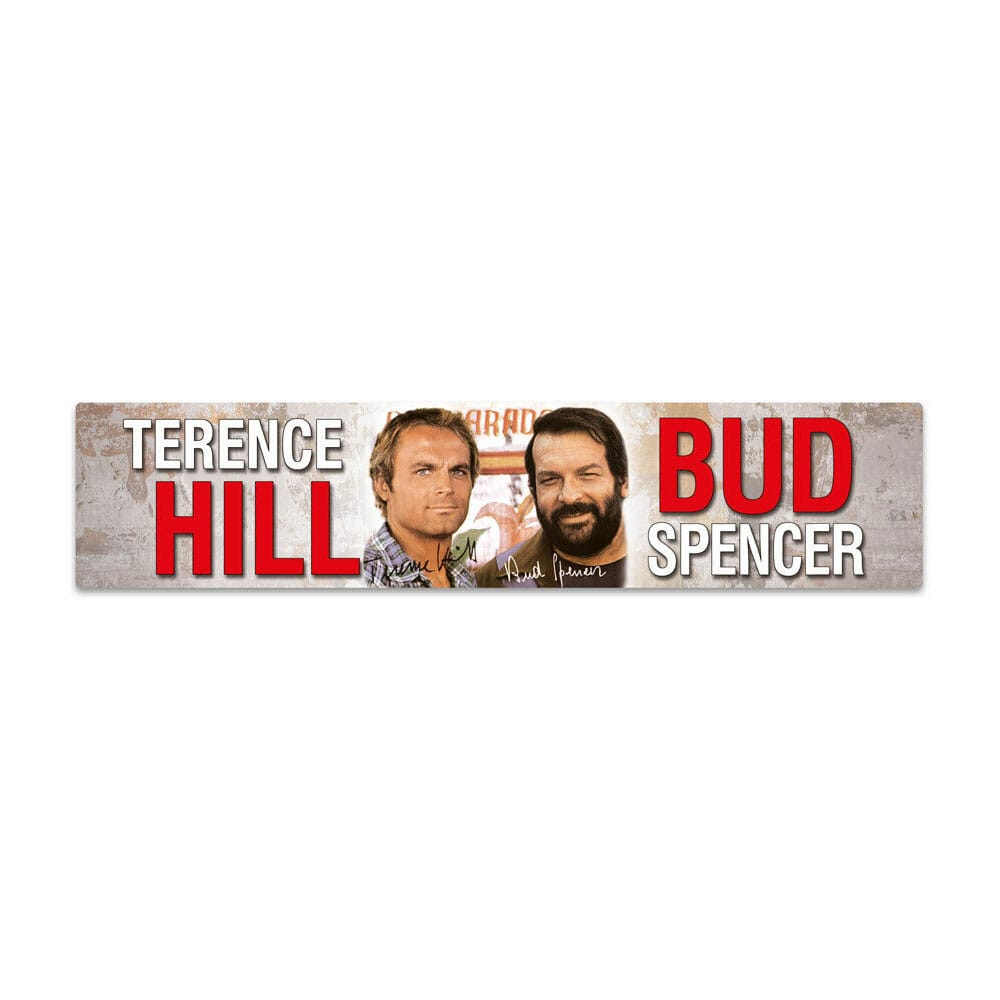 Bud Spencer & Terence Hill Blechschild mit Magnet Autogramm 16 x 3,5 cm