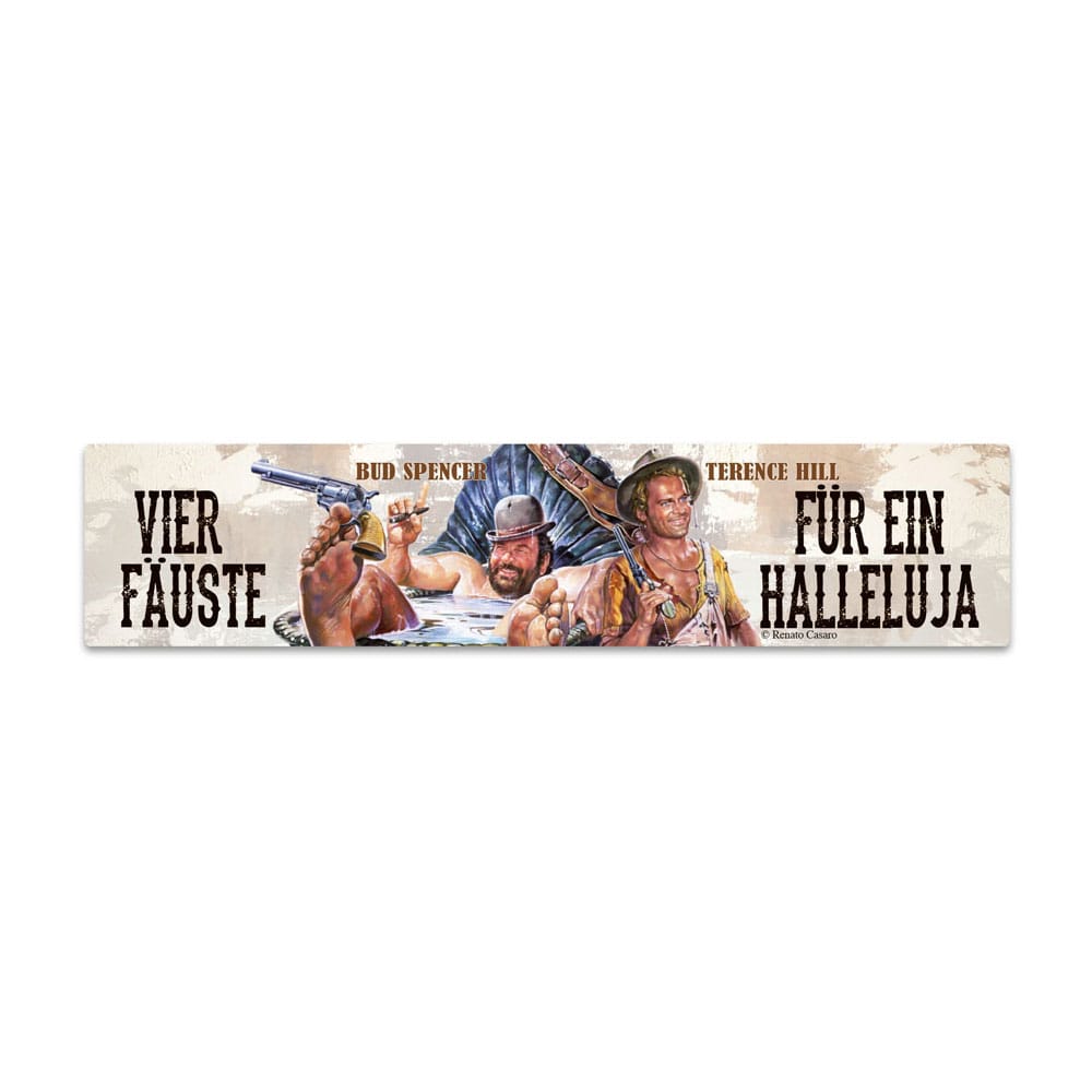 Bud Spencer & Terence Hill Blechschild mit Magnet Vier Fäuste für ein Halleluja 16 x 3,5 cm