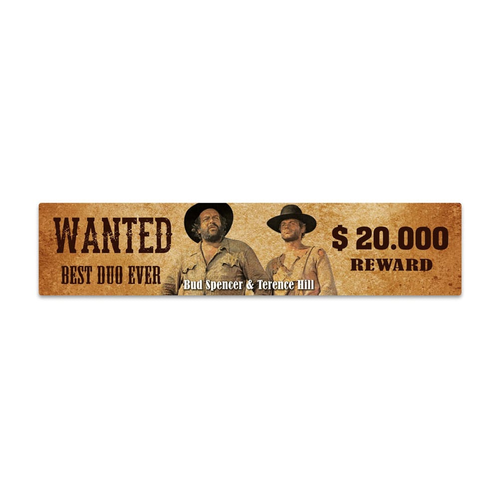 Bud Spencer & Terence Hill Blechschild mit Magnet Wanted 16 x 3,5 cm