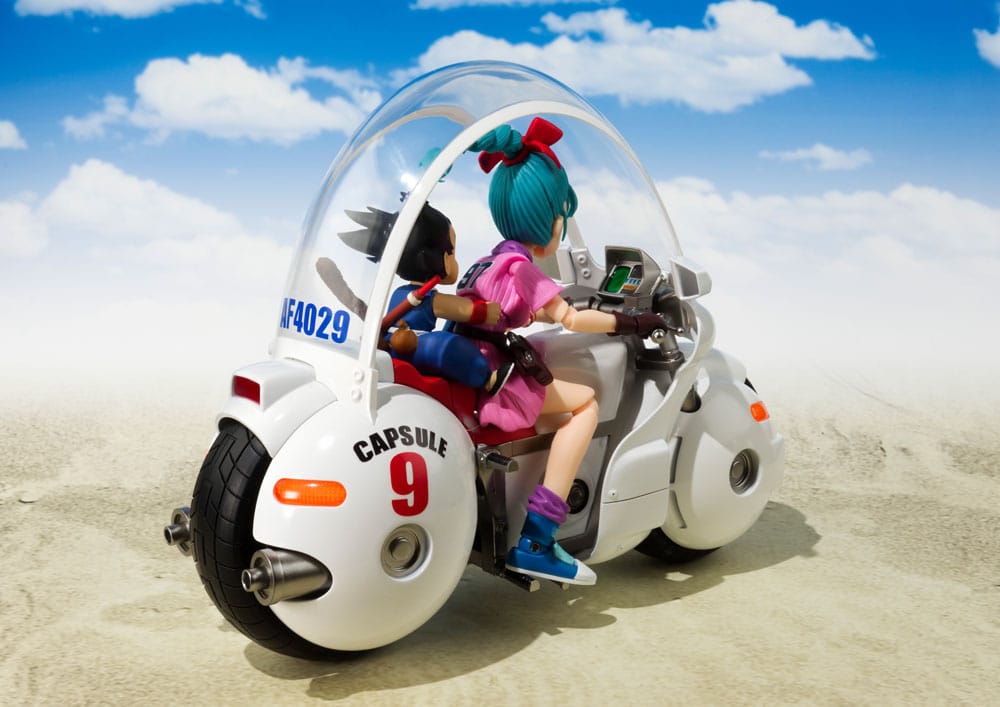 Dragon Ball S.H. Figuarts Fahrzeug mit Figur Bulma's Motorcycle Hoipoi Capsule No. 9 17 cm