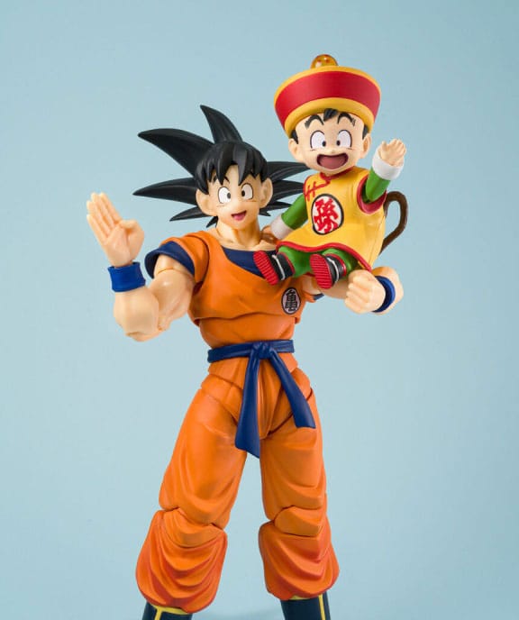 Dragon Ball S.H.Figuarts Actionfigur Son Goku & Son Gohan Kid & Kintoun 14 cm & 6 cm