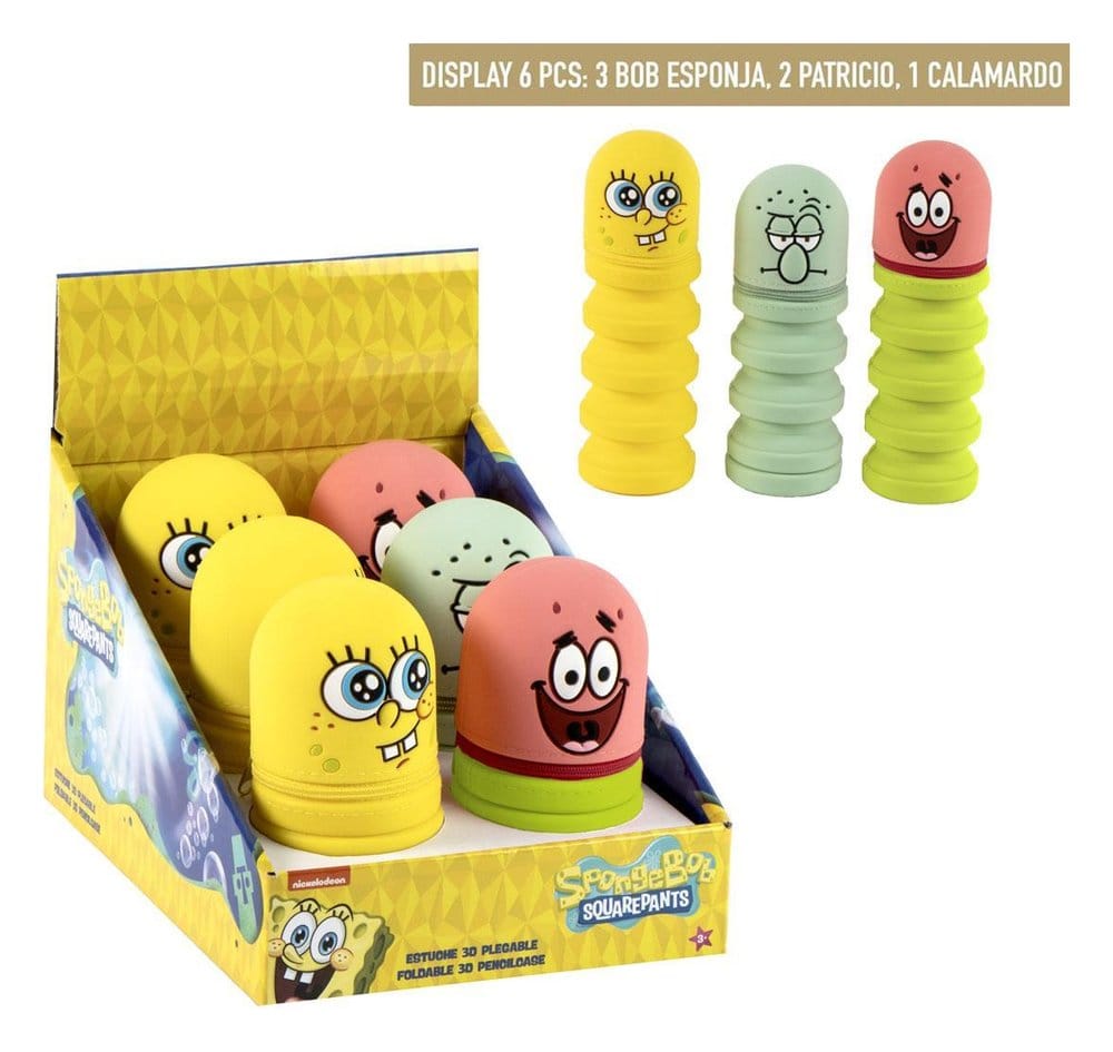SpongeBob Schwammkopf Silikon-Federmäppchen Display (6)