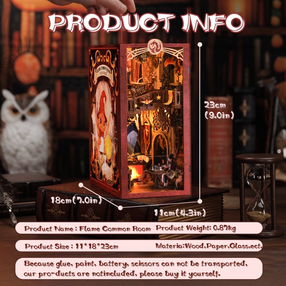 Book Nook Flame Common Room 23 x 11 cm