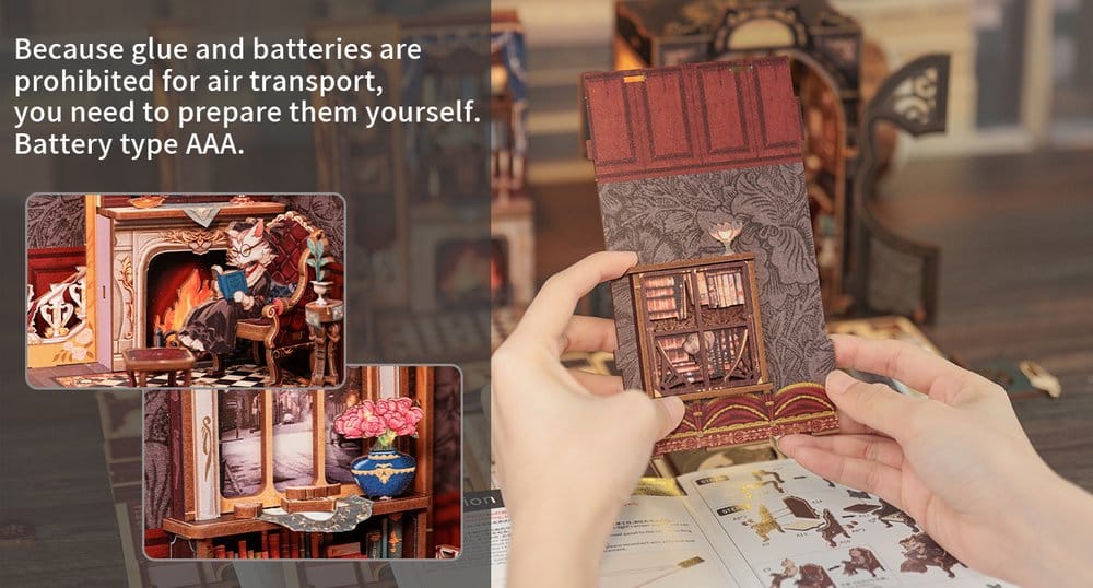 Book Nook Count Cat´s Study 17 x 12 cm