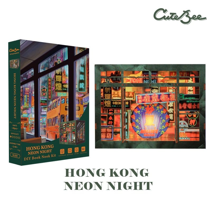 Book Nook Hong Kong Neon Light 13 x 17 cm