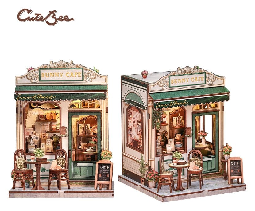 Miniature House Model Kit Sunny Cafe 20 x 16 cm