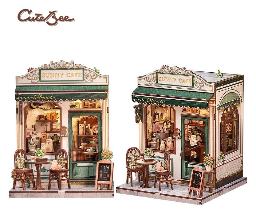 Miniature House Model Kit Sunny Cafe 20 x 16 cm