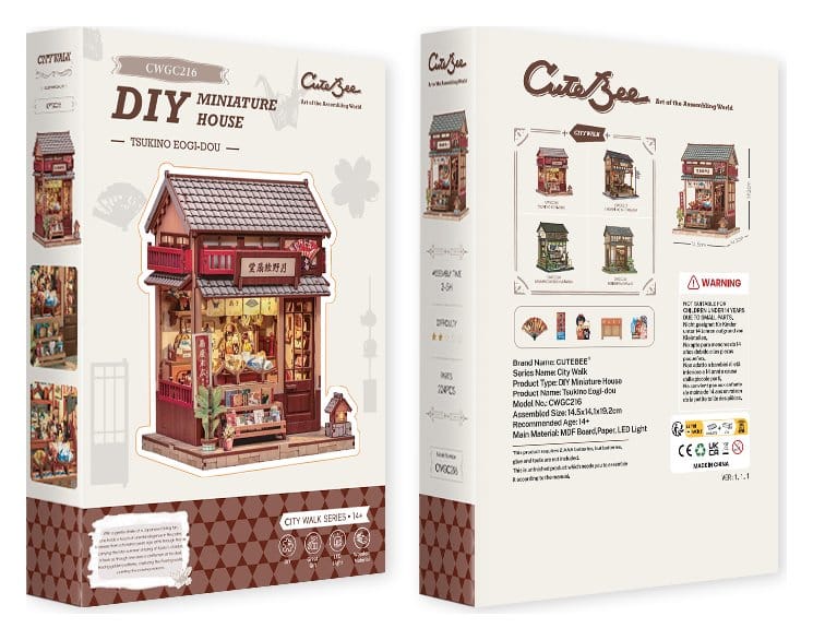 Miniature House Model Kit Tsukino Eogi-dou 19 x 14 cm