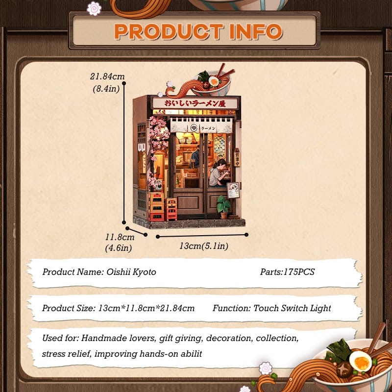 Miniature House Model Kit Oishii Kyoto 22 x 13 cm