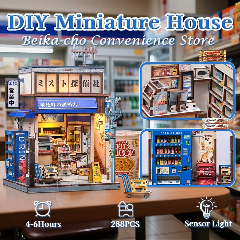 Miniature House Model Kit Beika-cho Convenience Store 22 x 15 cm