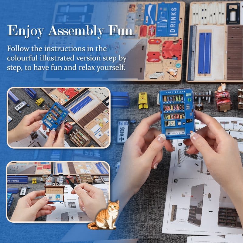 Miniature House Model Kit Beika-cho Convenience Store 22 x 15 cm