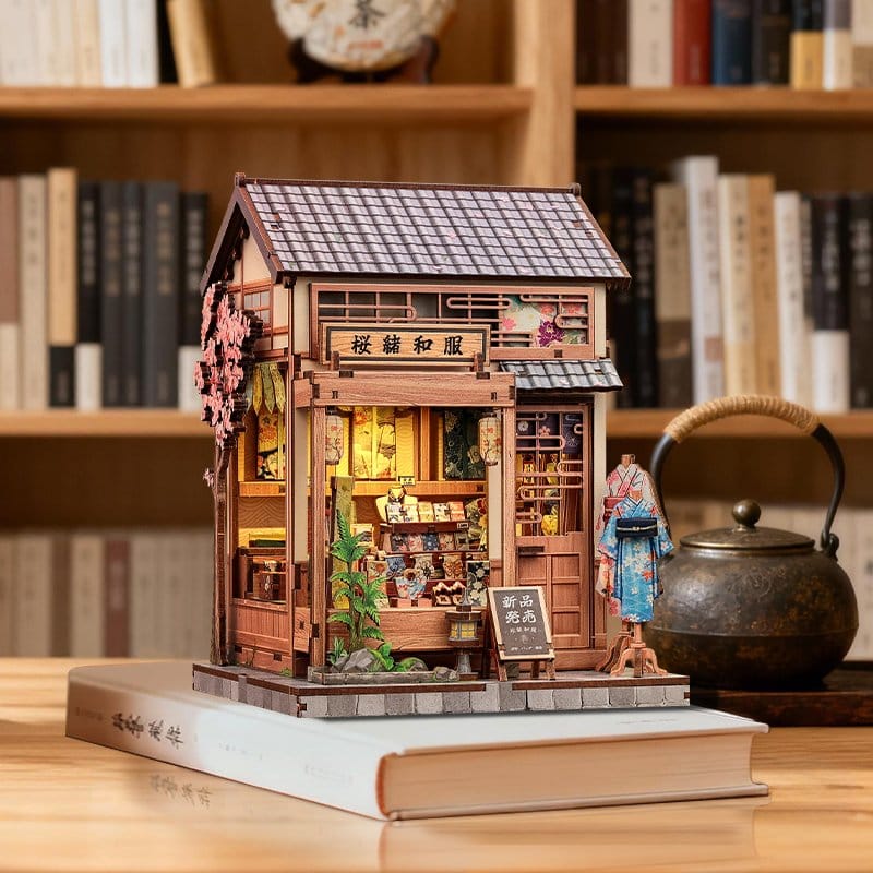 Miniature House Model Kit Sakura O Kimono Shop 19 x 14 cm