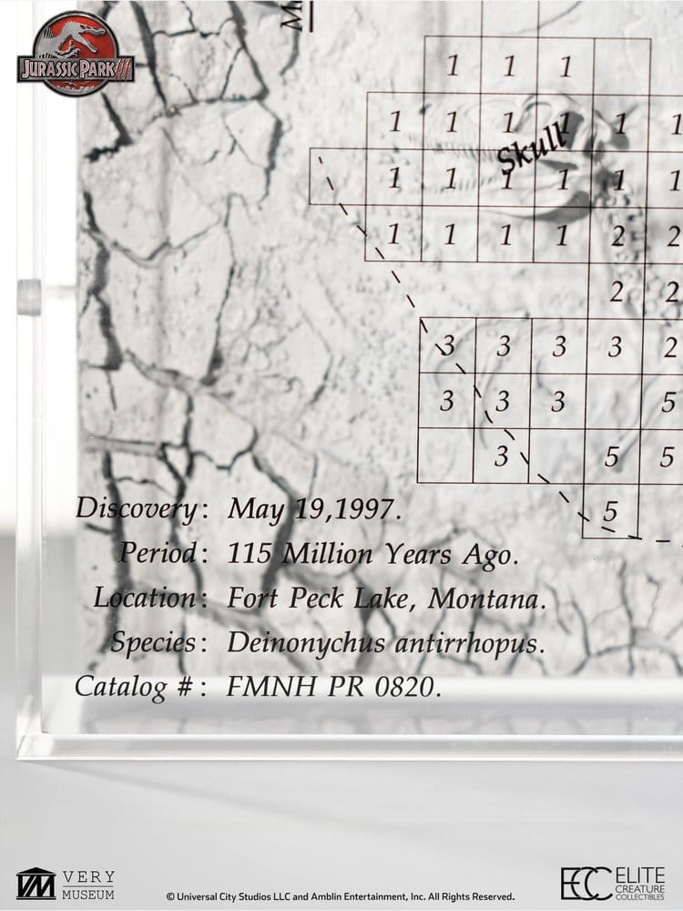 Jurassic Park III Ausgrabungskarte Velociraptor 27 cm