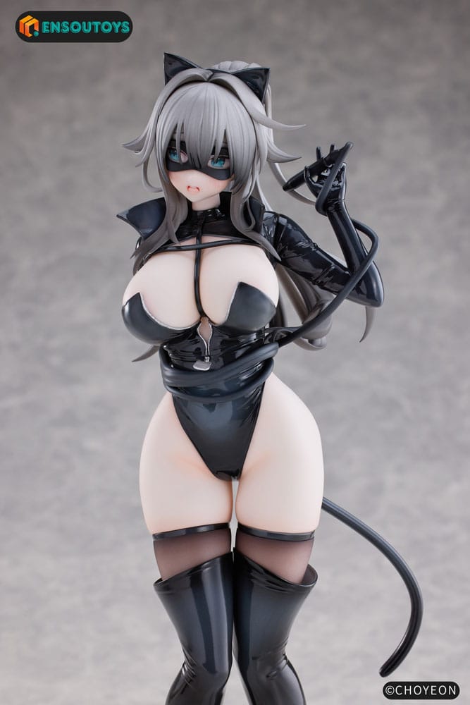 Original Character Statue 1/6 Cat Woman Happy-chan Different Color Edition 27 cm