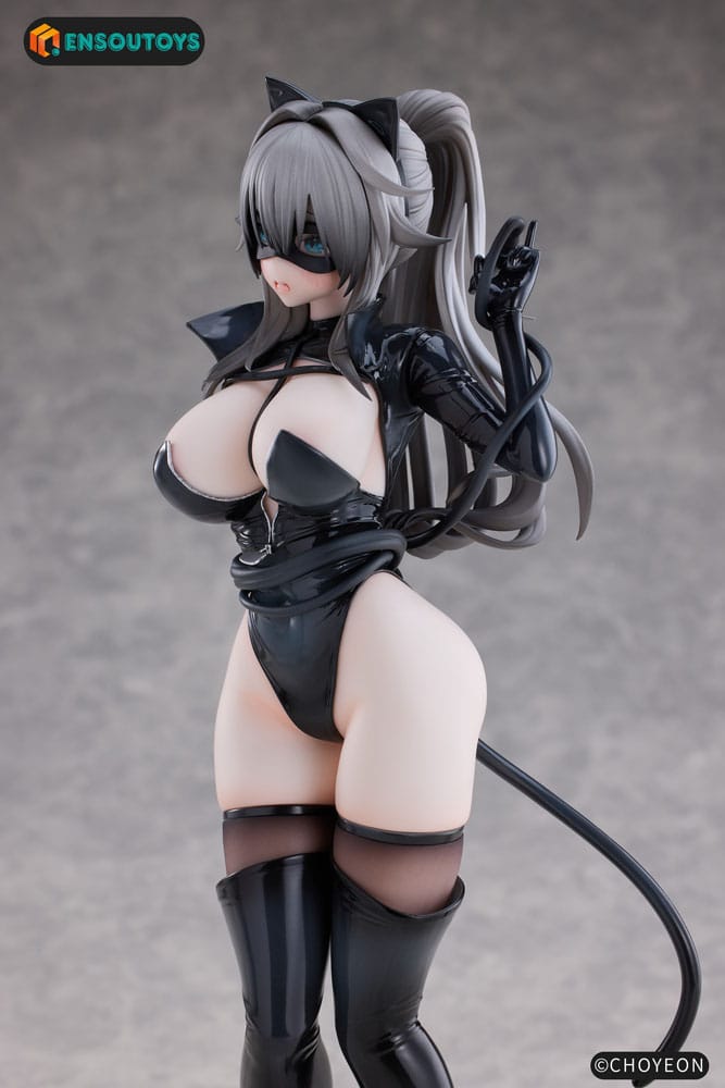 Original Character Statue 1/6 Cat Woman Happy-chan Different Color Edition 27 cm