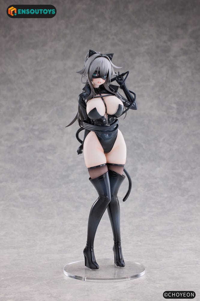 Original Character Statue 1/6 Cat Woman Happy-chan Different Color Edition 27 cm