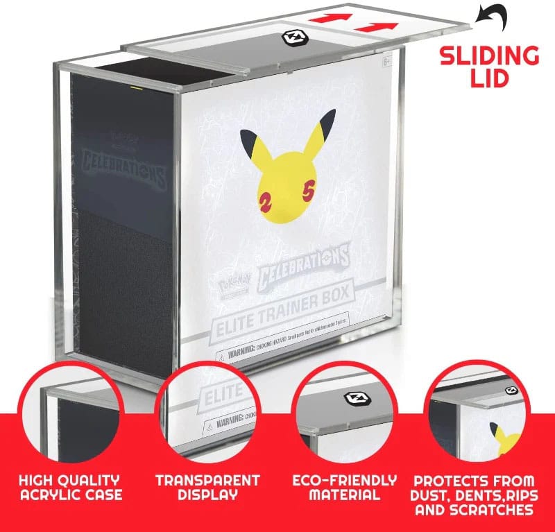 Evoretro Acryl Display Case für Booster Boxen / Elite Trainer Boxes Ver. 2 with Sliding Lid