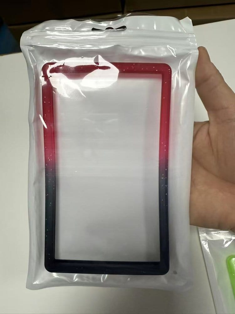 Evoretro Bumper für PSA gegradete Karten-Slab Gradient Red-Black Glitter