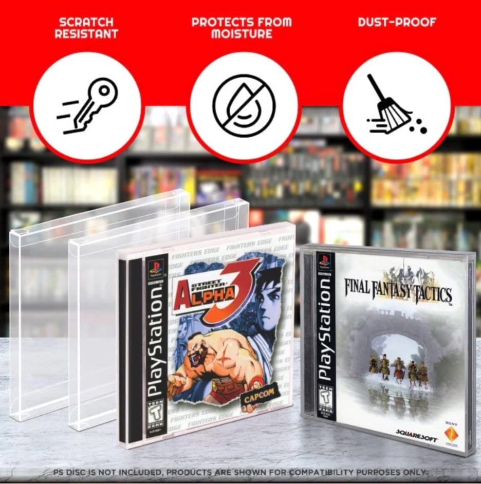 PET Gehäuse 25er-Pack für Nintendo PS1/Single CD/Dreamcast (Jewel Case) Games