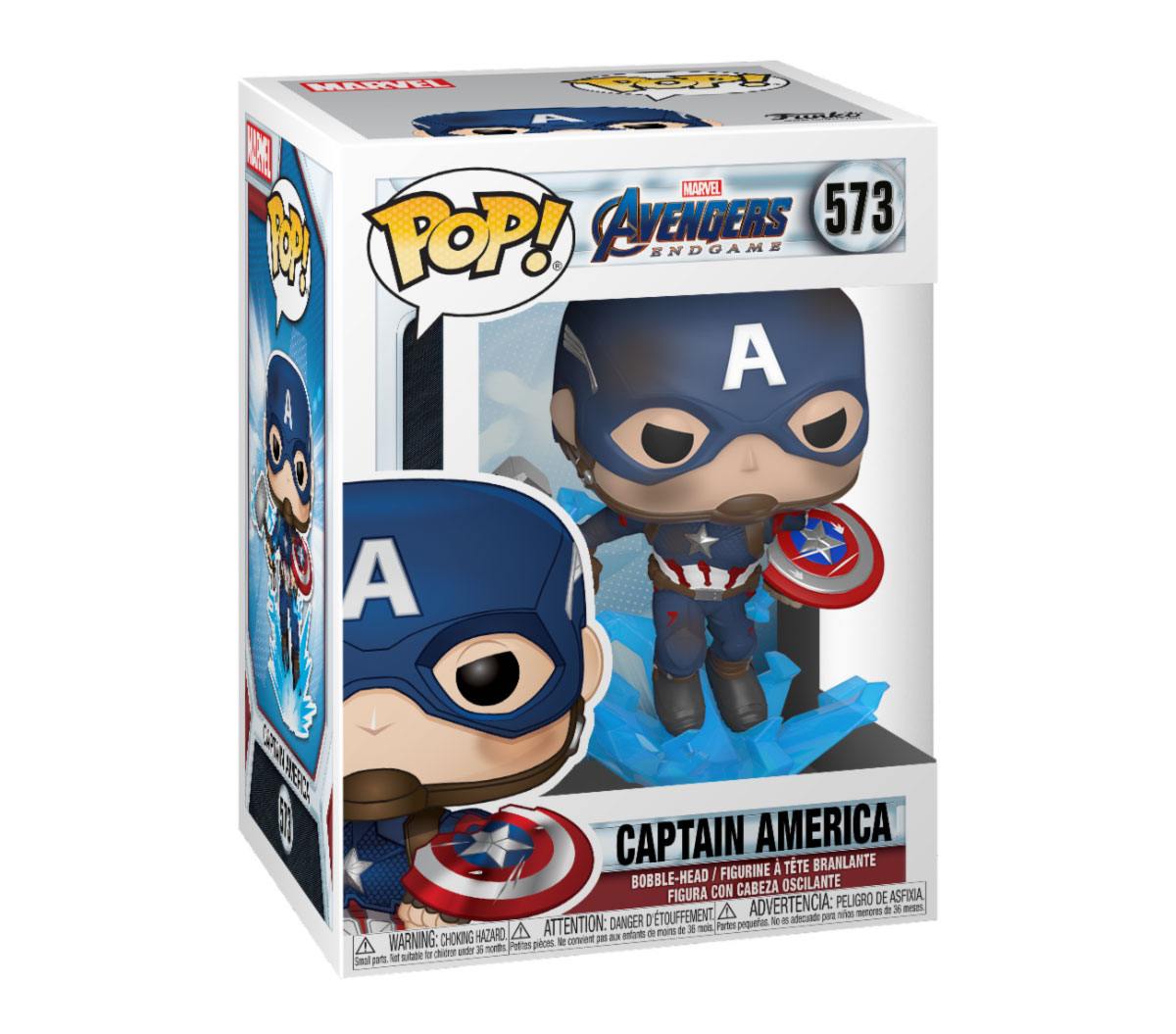 Avengers: Endgame POP! Movies Vinyl Figur Captain America w/Broken Shield & Mjölnir 9 cm
