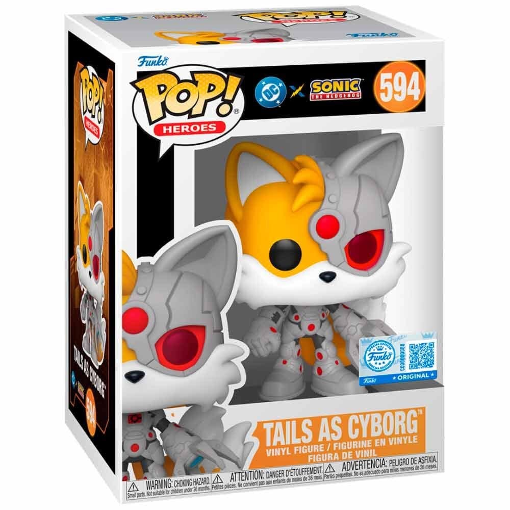 DC x Sonic the Hedgehog POP! Heroes Vinyl Figur Tails as Cyborg 9 cm
