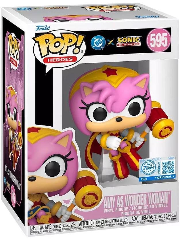 DC x Sonic the Hedgehog POP! Heroes Vinyl Figur Amy as Wonder Woman 9 cm