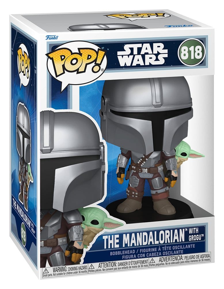 Star Wars: The Mandalorian and Grogu POP! Vinyl Wackelkopf-Figur The Mandalorian with Grogu 9 cm