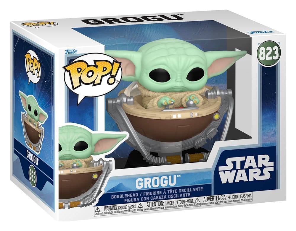 Star Wars: The Mandalorian and Grogu POP! Vinyl Wackelkopf-Figur Grogu in Pram 9 cm