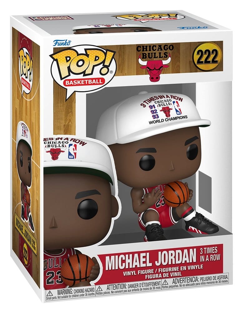 NBA Legends POP! Sports Vinyl Figur Chicago Bulls: Michael Jordan 3 Times in a Row 9 cm