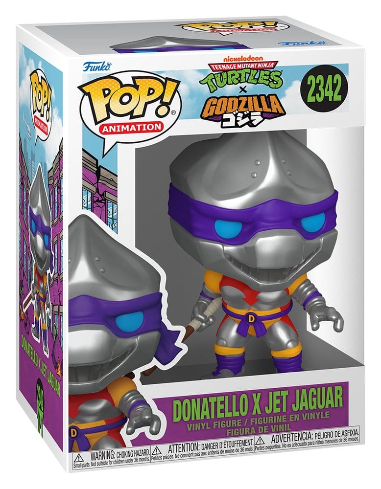 Teenage Mutant Ninja Turtles x Godzilla POP! Animation Vinyl Figur Donatello x Jet Jaguar 9 cm