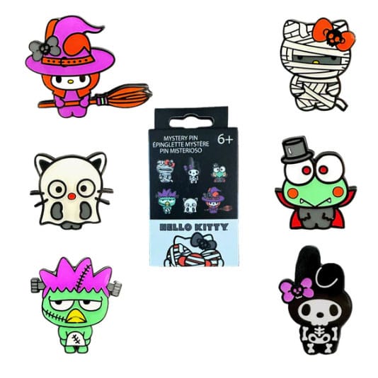 Hello Kitty by Loungefly Ansteck-Pins Blind Box Halloween Display (12)