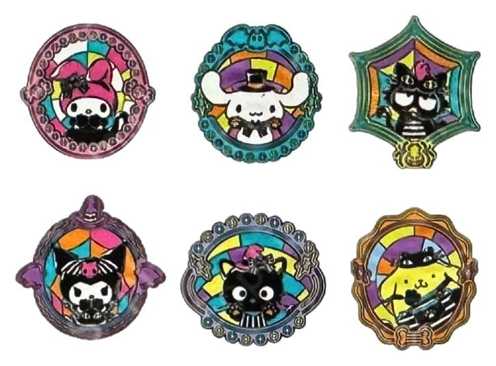 Sanrio by Loungefly Ansteck-Pins Blind Box Hello Kitty and Friends Halloween Stained Glass Display (12)