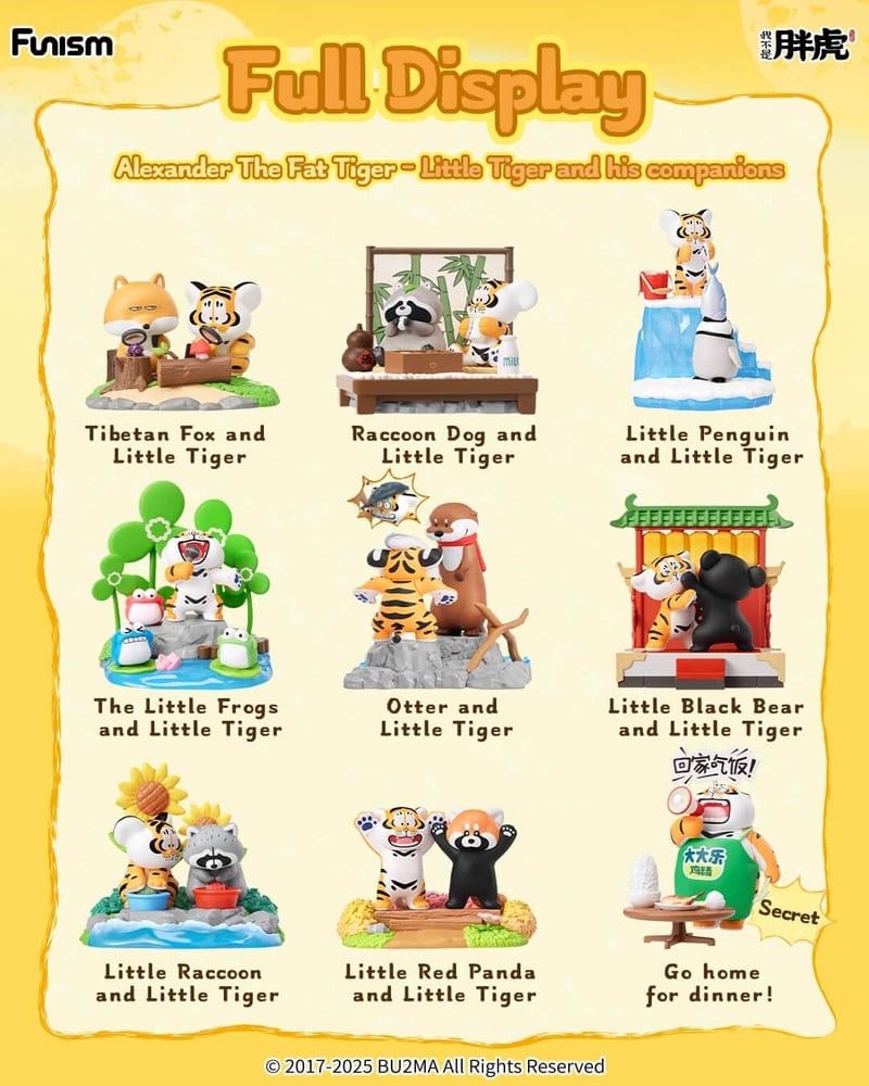 Alexander The Fat Tiger Blind Box Minifiguren Little Tiger and his companions Display (8)