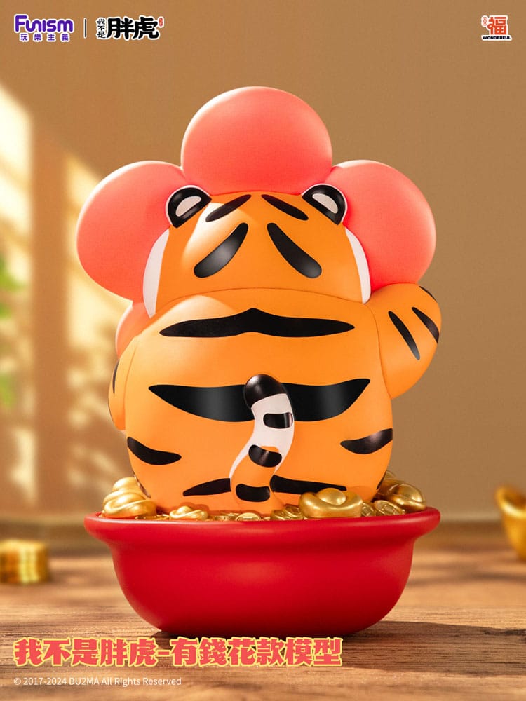 I Am Not Fat Tiger Statue Alexander the Tiger Rich Flower 20 cm