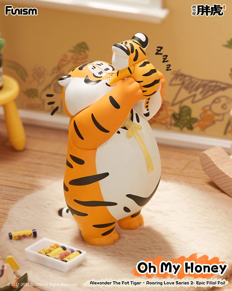 Alexander The Fat Tiger Blind Box Minifiguren Roaring Love Series 2: Epic Filial Fabil 7 cm Display (8)